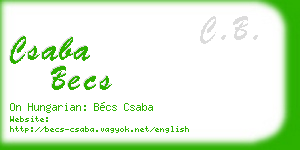 csaba becs business card