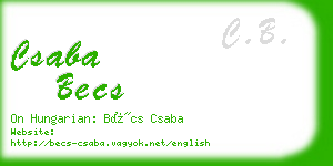 csaba becs business card
